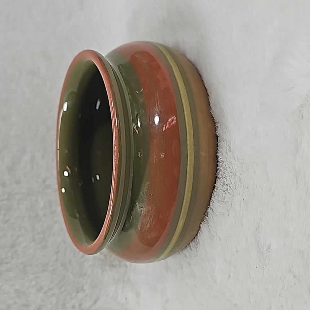 Harry And David Salsa Bowl Made In Portugal Ceramic Green, Clay 5" H